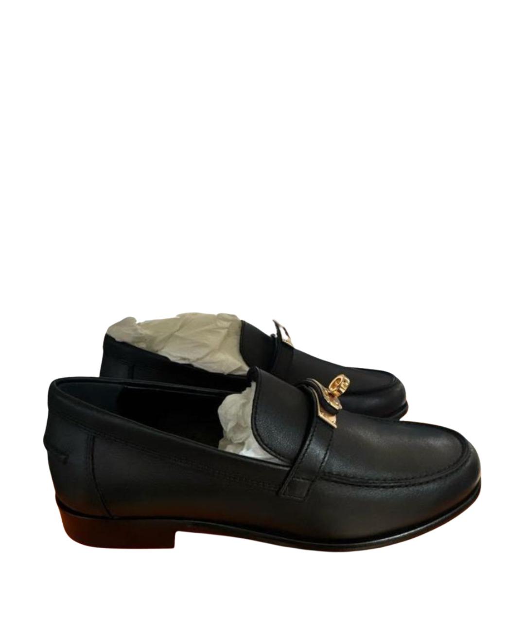 HERMES Черные кожаные лоферы, фото 6