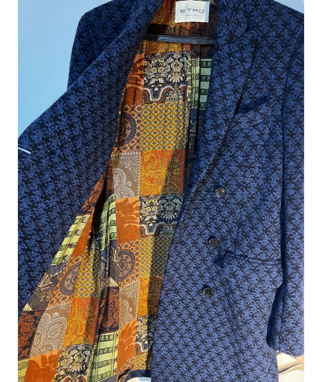 ETRO Синее шерстяное пальто, фото 3