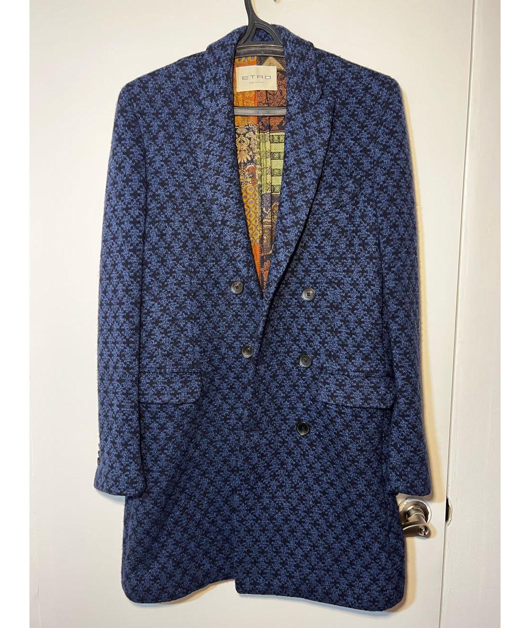 ETRO Синее шерстяное пальто, фото 7