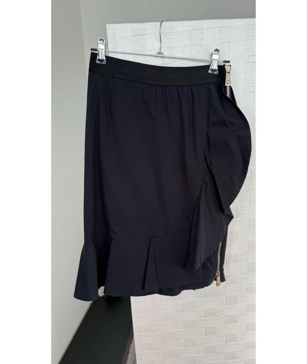 PINKO Черная хлопко-эластановая юбка миди, фото 6