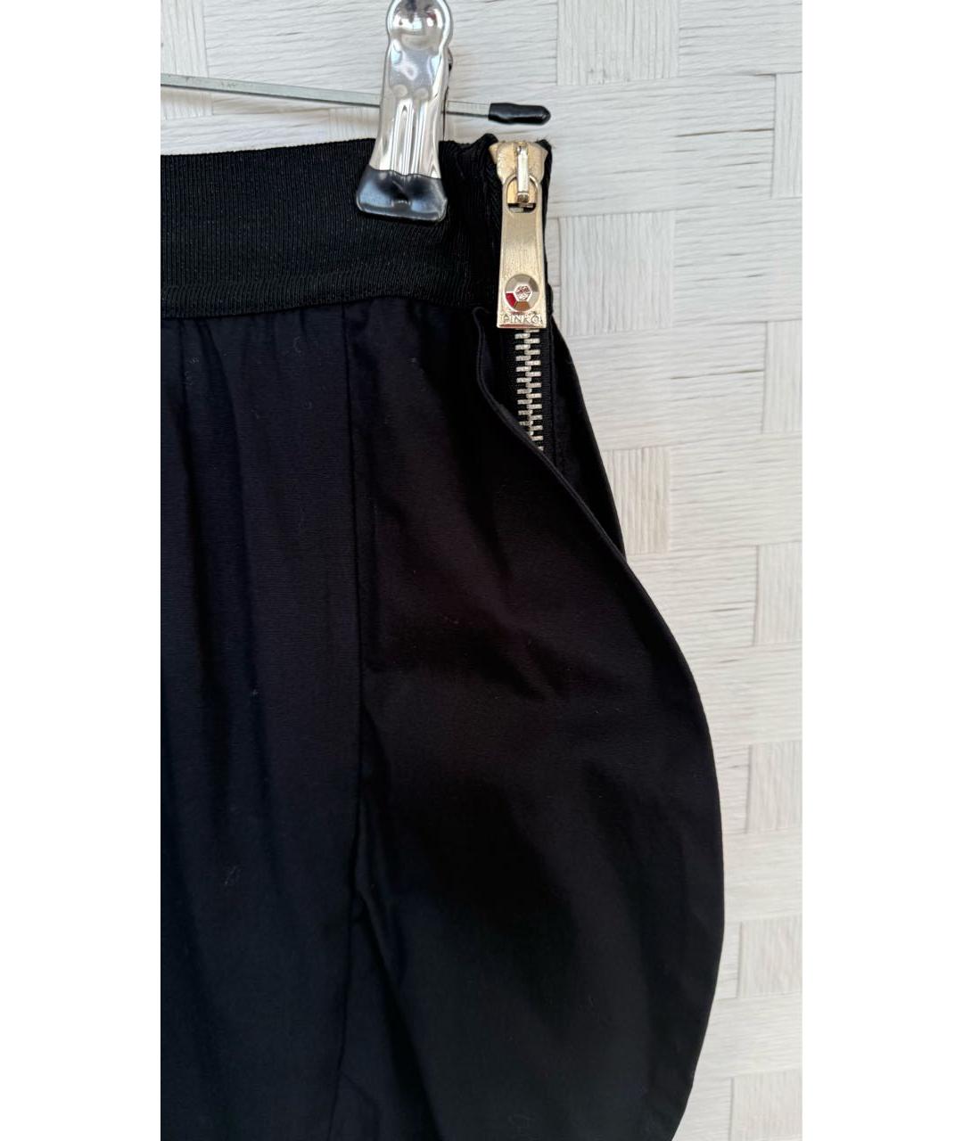 PINKO Черная хлопко-эластановая юбка миди, фото 5