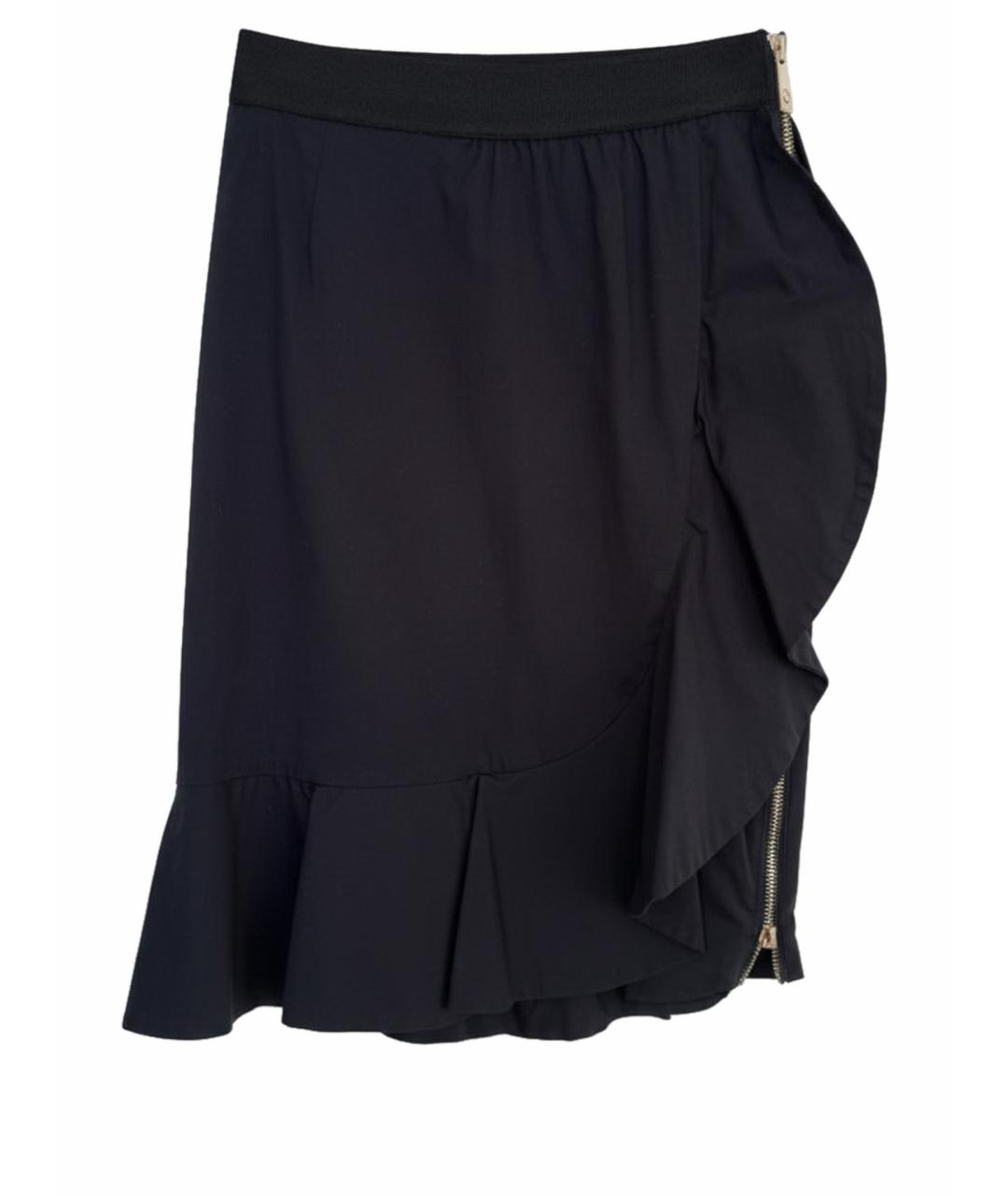 PINKO Черная хлопко-эластановая юбка миди, фото 7