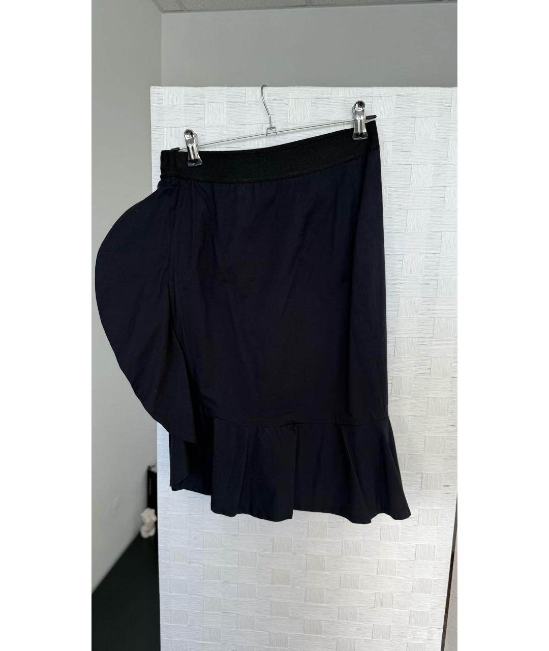 PINKO Черная хлопко-эластановая юбка миди, фото 2