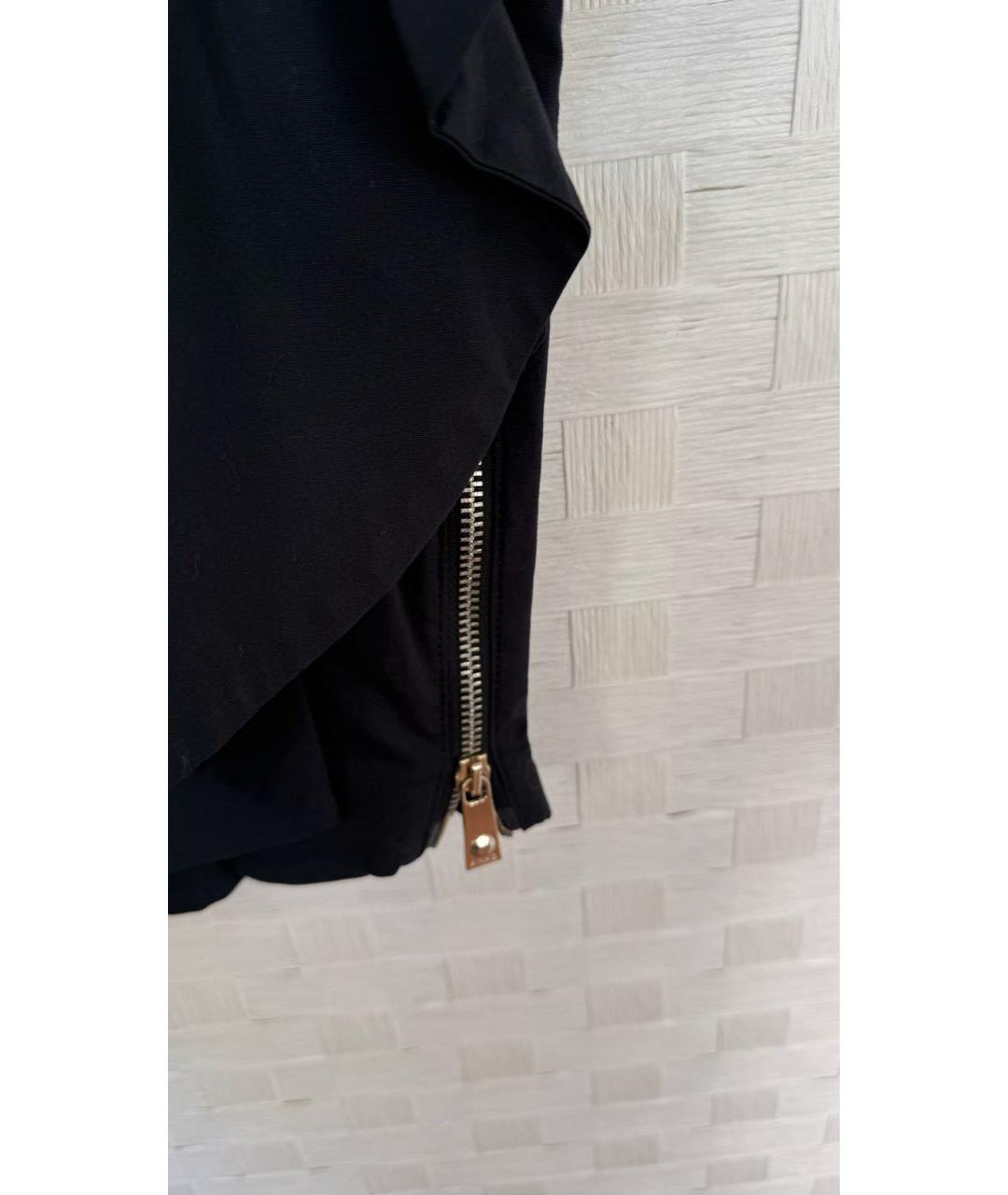 PINKO Черная хлопко-эластановая юбка миди, фото 4