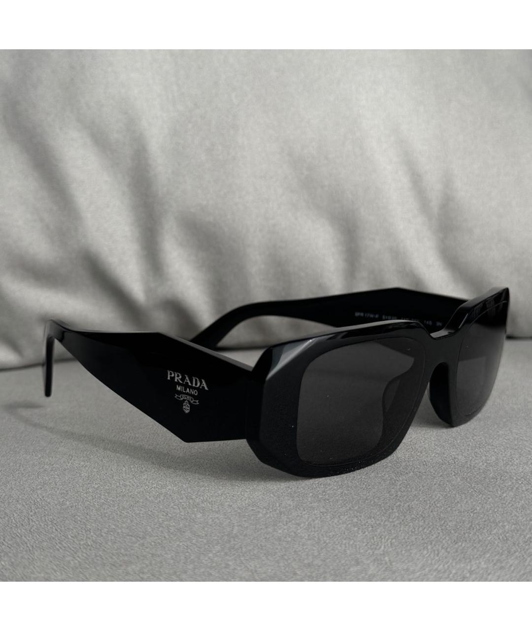 PRADA Черные пластиковые солнцезащитные очки, фото 2