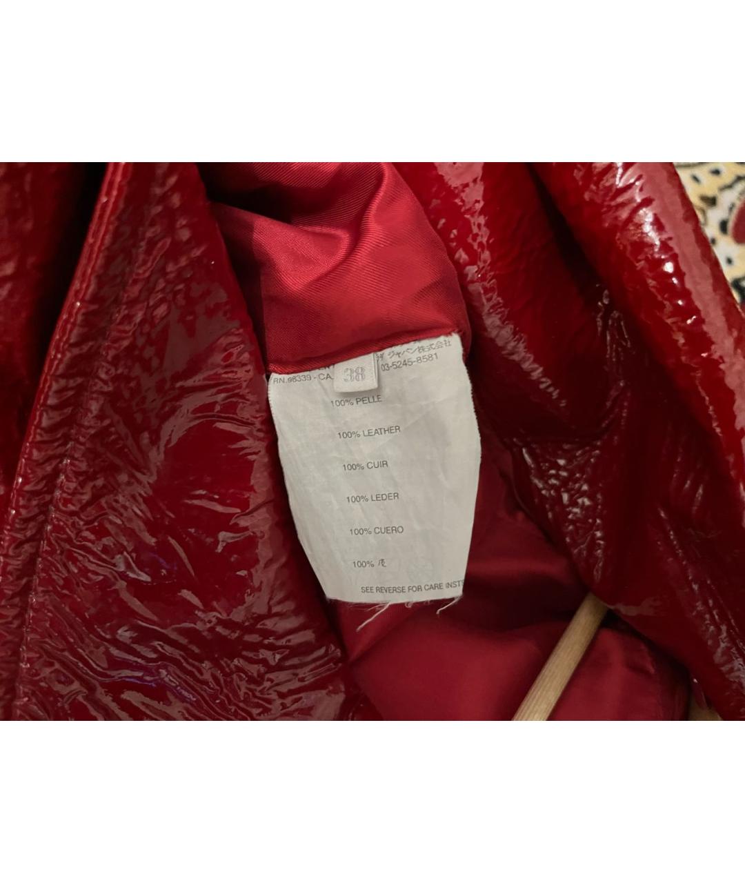 MIU MIU Красный кожаный тренч/плащ, фото 7