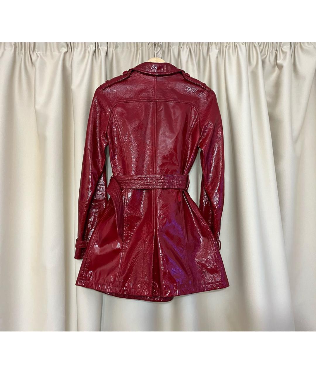 MIU MIU Красный кожаный тренч/плащ, фото 2