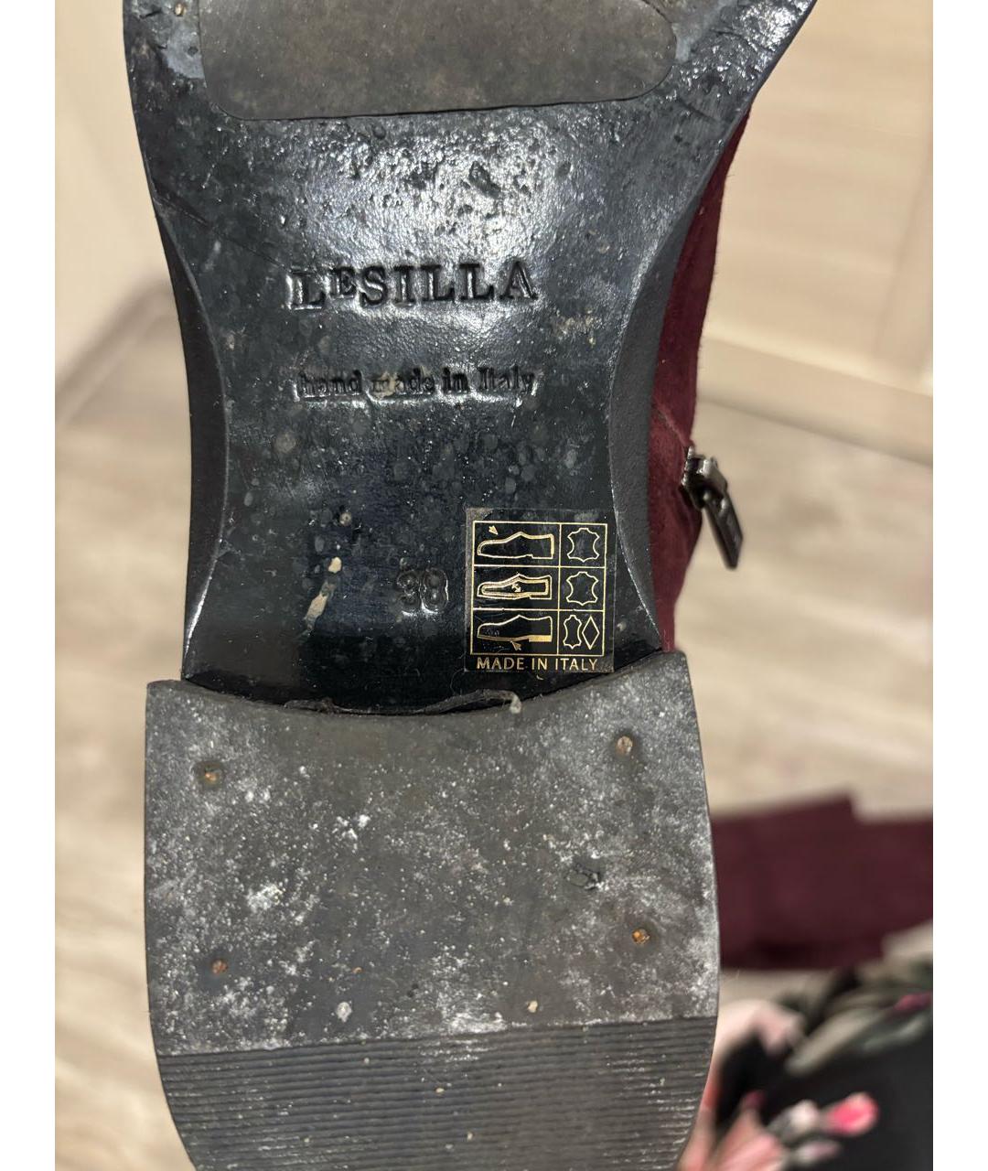 LE SILLA Бордовые замшевые ботфорты, фото 3