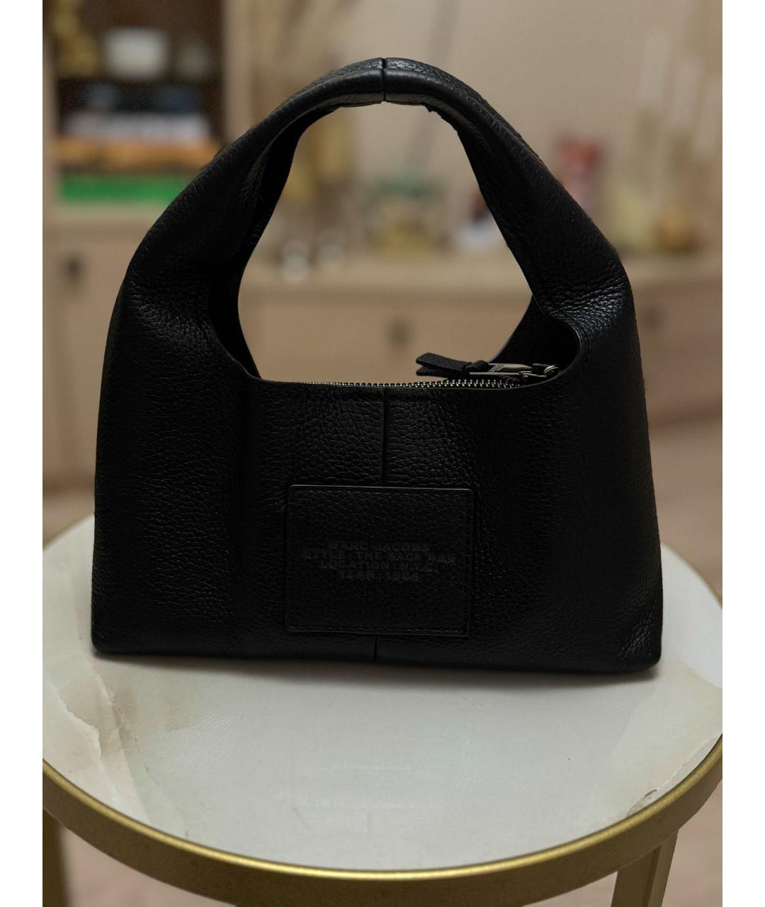 MARC JACOBS Черная кожаная сумка с короткими ручками, фото 2