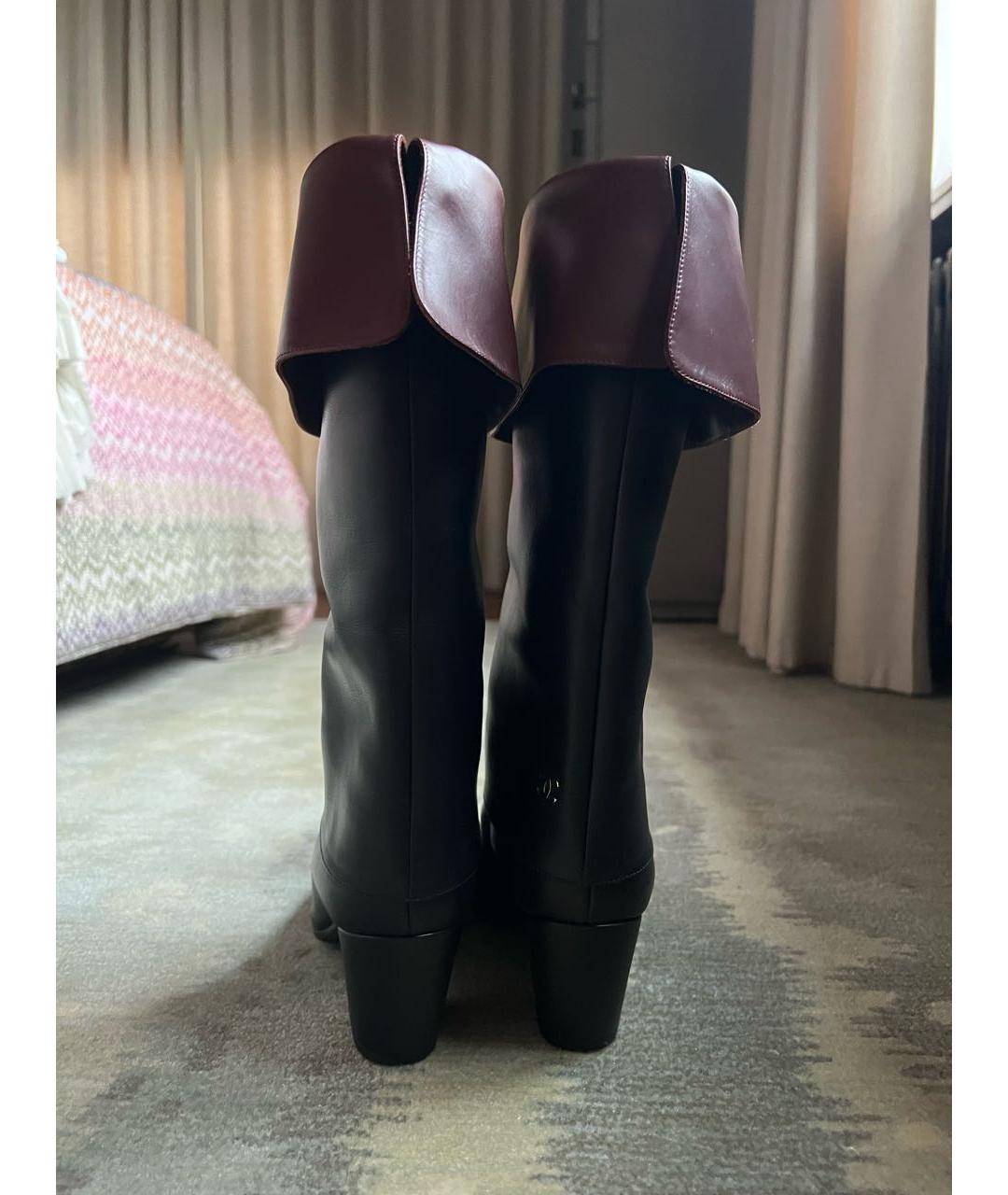 CHANEL Черные кожаные сапоги, фото 3