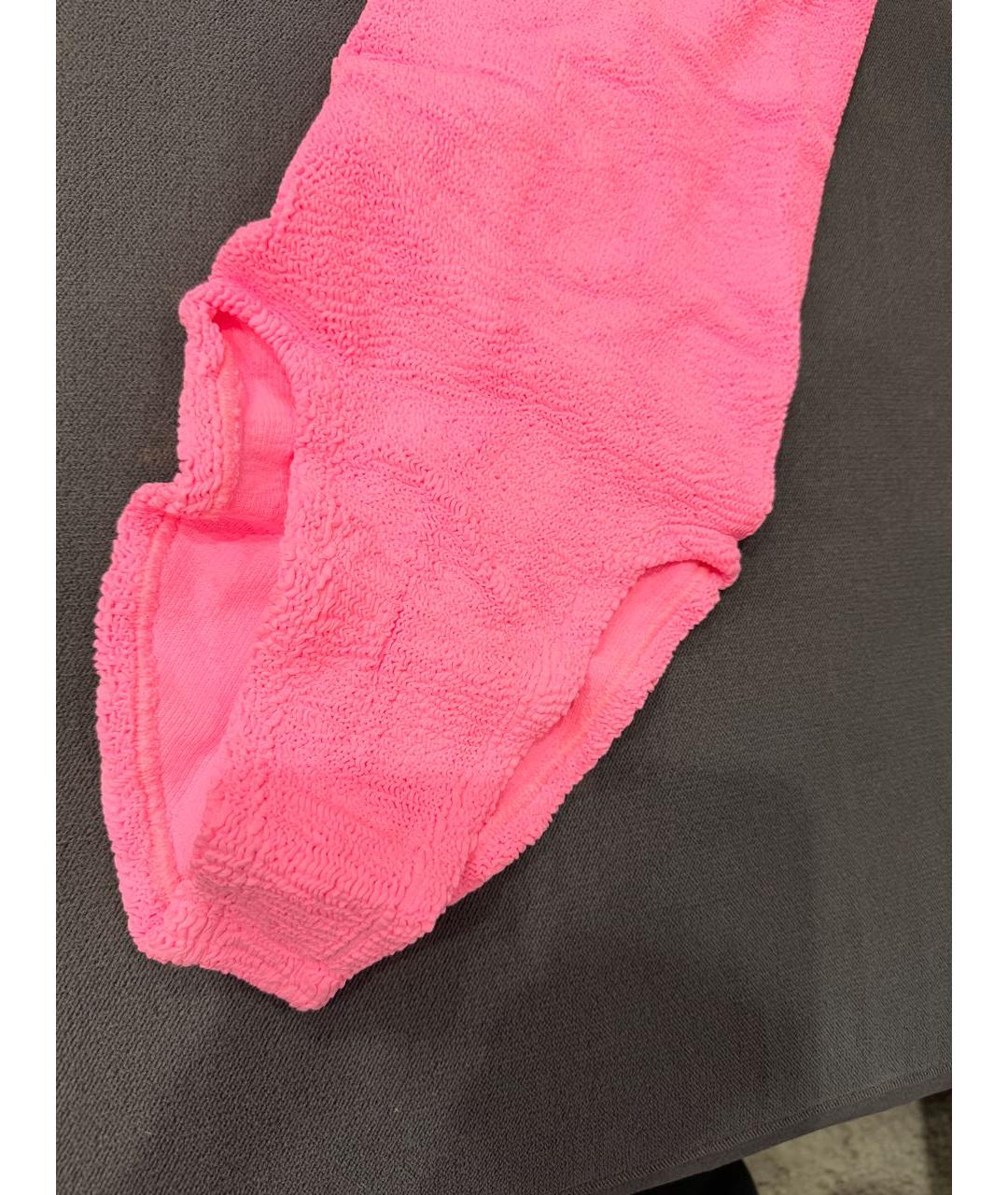 HUNZA G Розовый полиамидовый купальник, фото 6