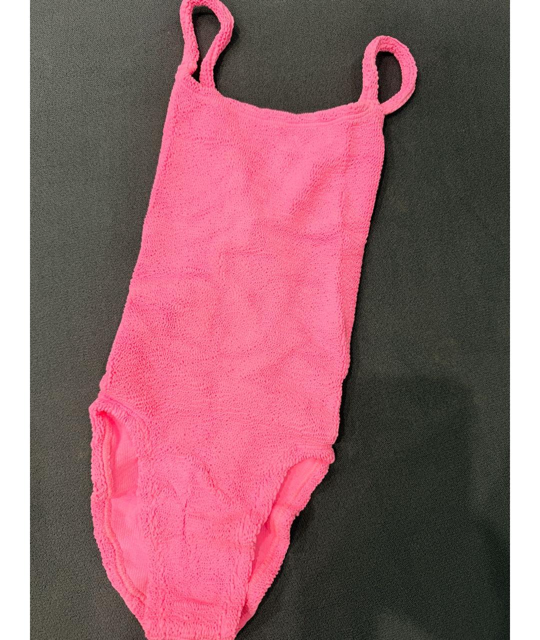 HUNZA G Розовый полиамидовый купальник, фото 8