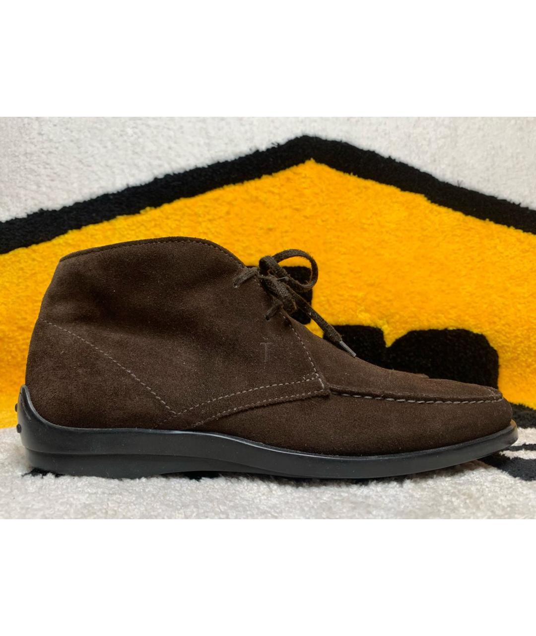 TOD'S Коричневые замшевые высокие ботинки, фото 9