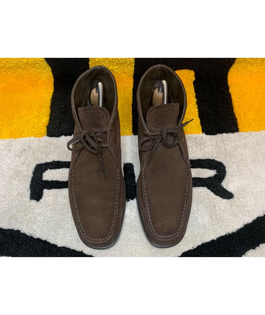 TOD'S Коричневые замшевые высокие ботинки, фото 2