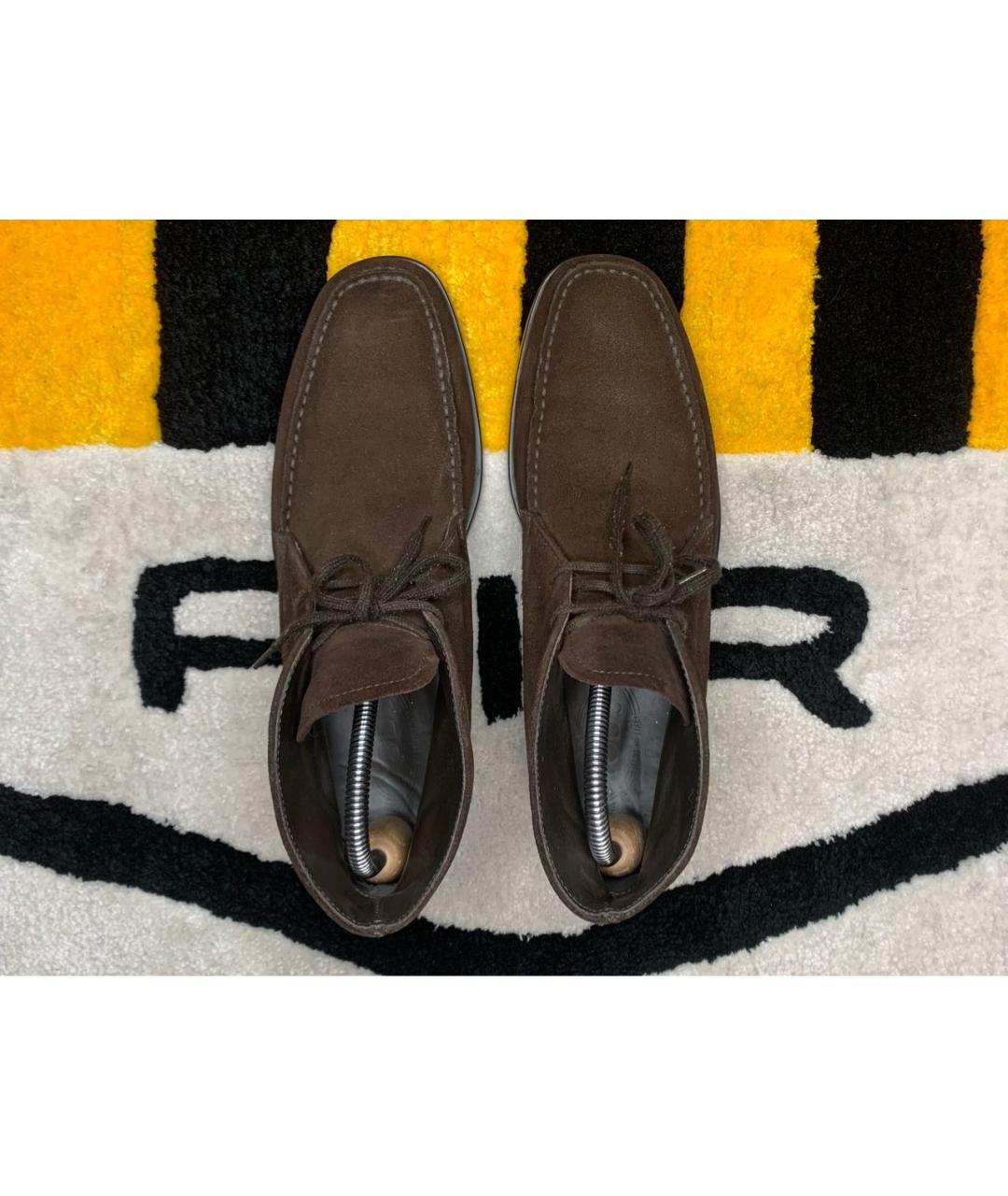 TOD'S Коричневые замшевые высокие ботинки, фото 3