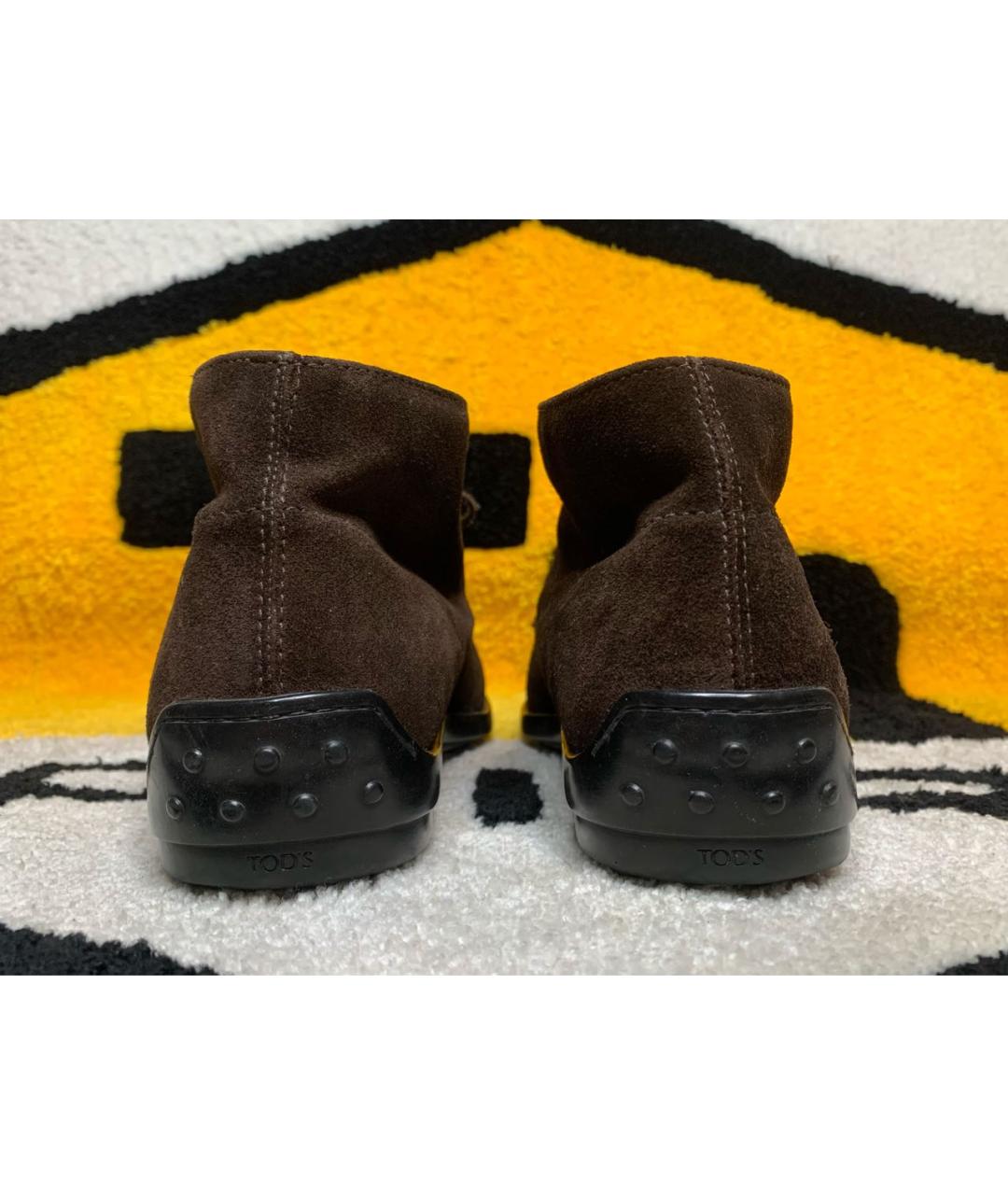 TOD'S Коричневые замшевые высокие ботинки, фото 4