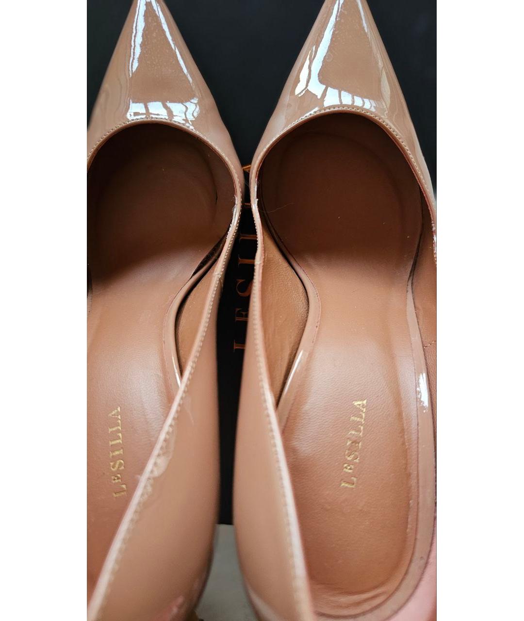 LE SILLA Бежевые туфли из лакированной кожи, фото 3