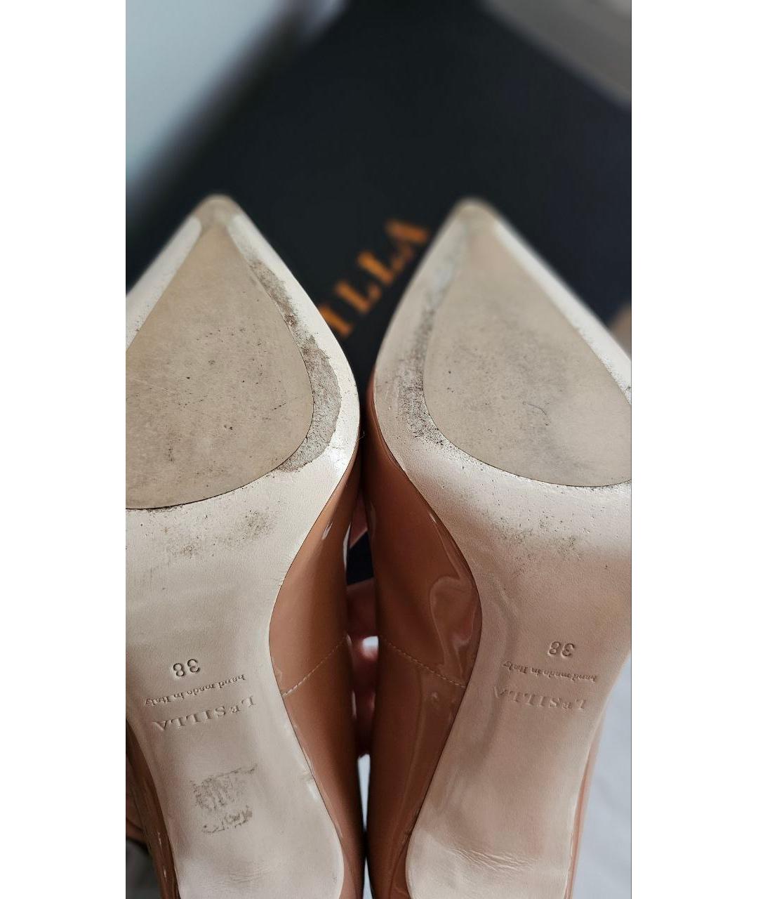 LE SILLA Бежевые туфли из лакированной кожи, фото 6