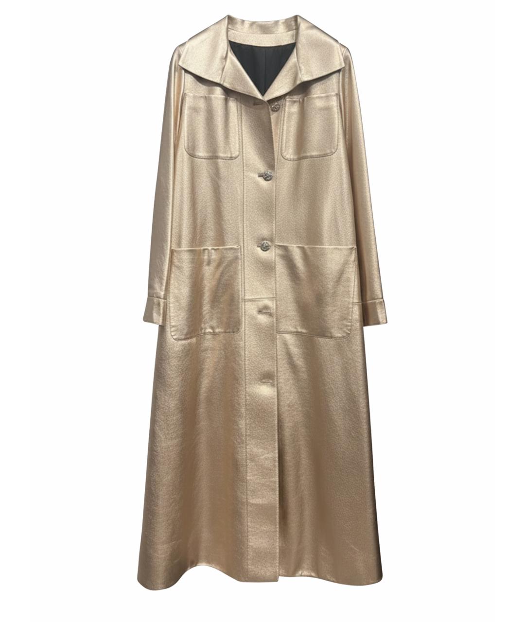 CHANEL Золотой кожаный тренч/плащ, фото 1