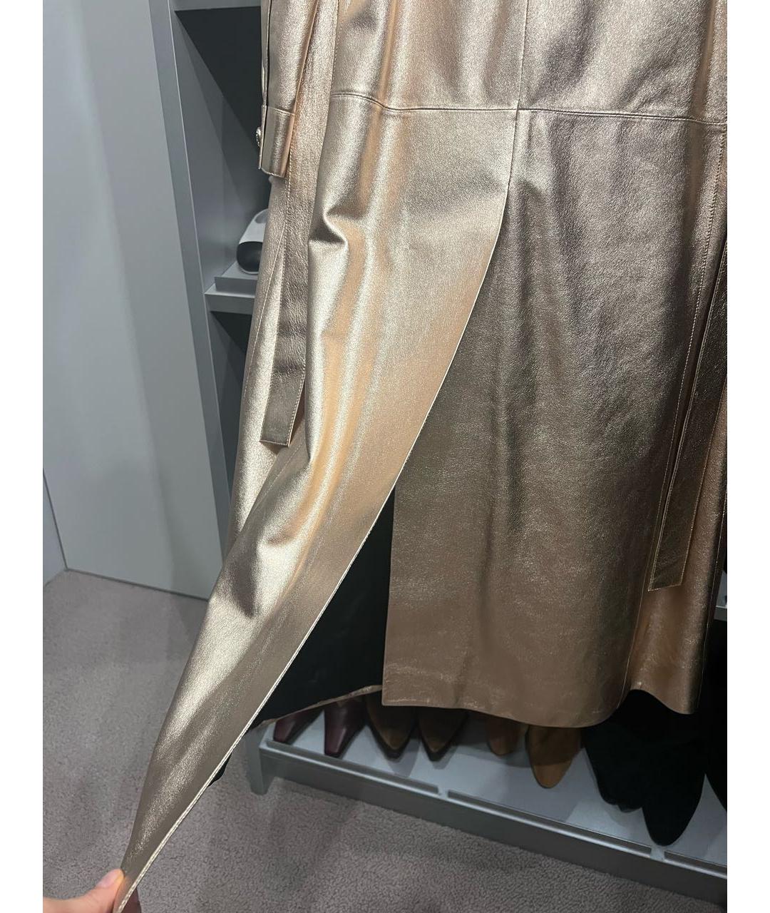 CHANEL Золотой кожаный тренч/плащ, фото 6