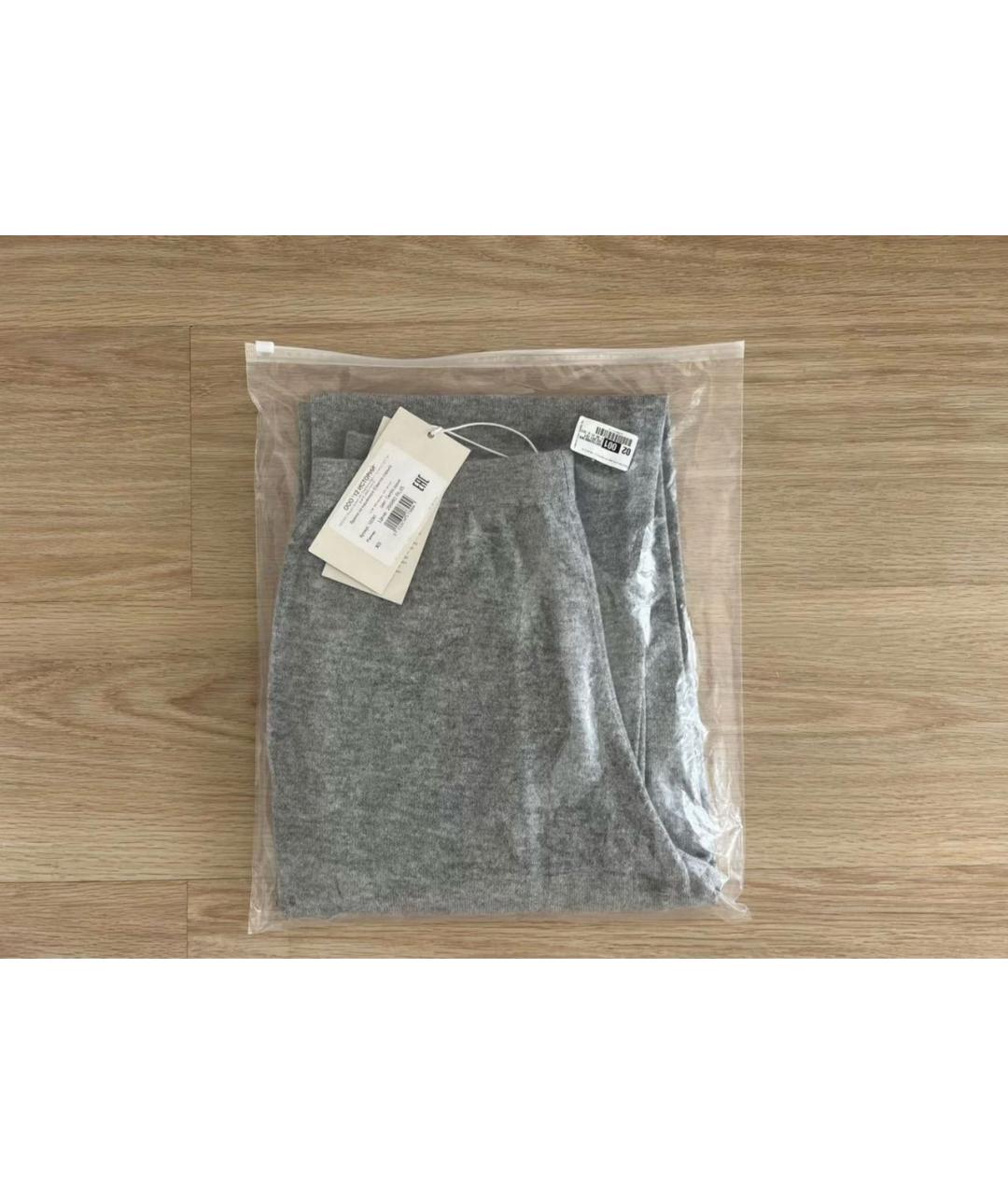 12 STOREEZ Серые кашемировые прямые брюки, фото 3