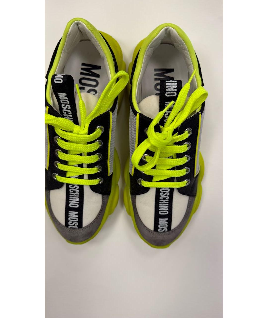 MOSCHINO Салатовые текстильные кроссовки, фото 2