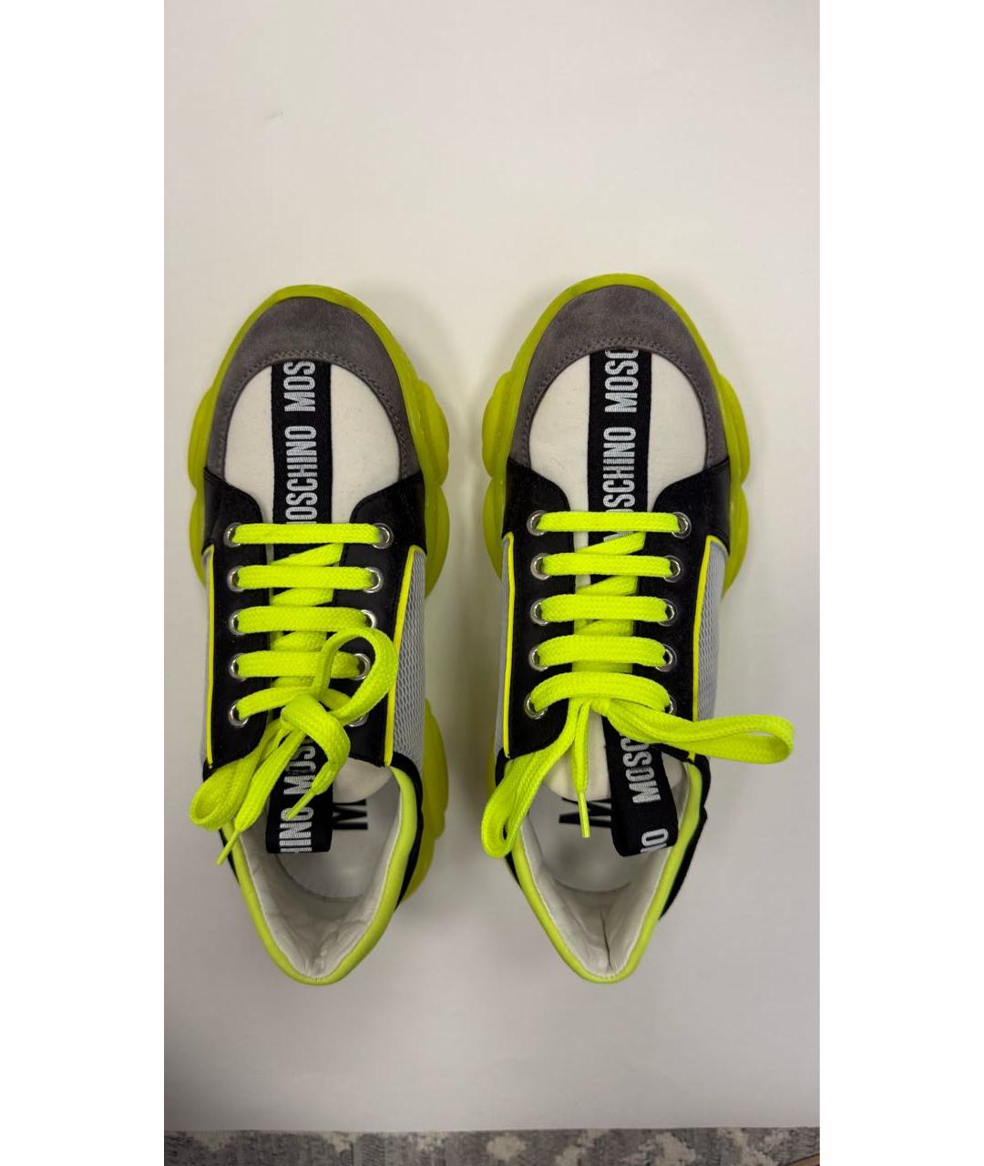 MOSCHINO Салатовые текстильные кроссовки, фото 3