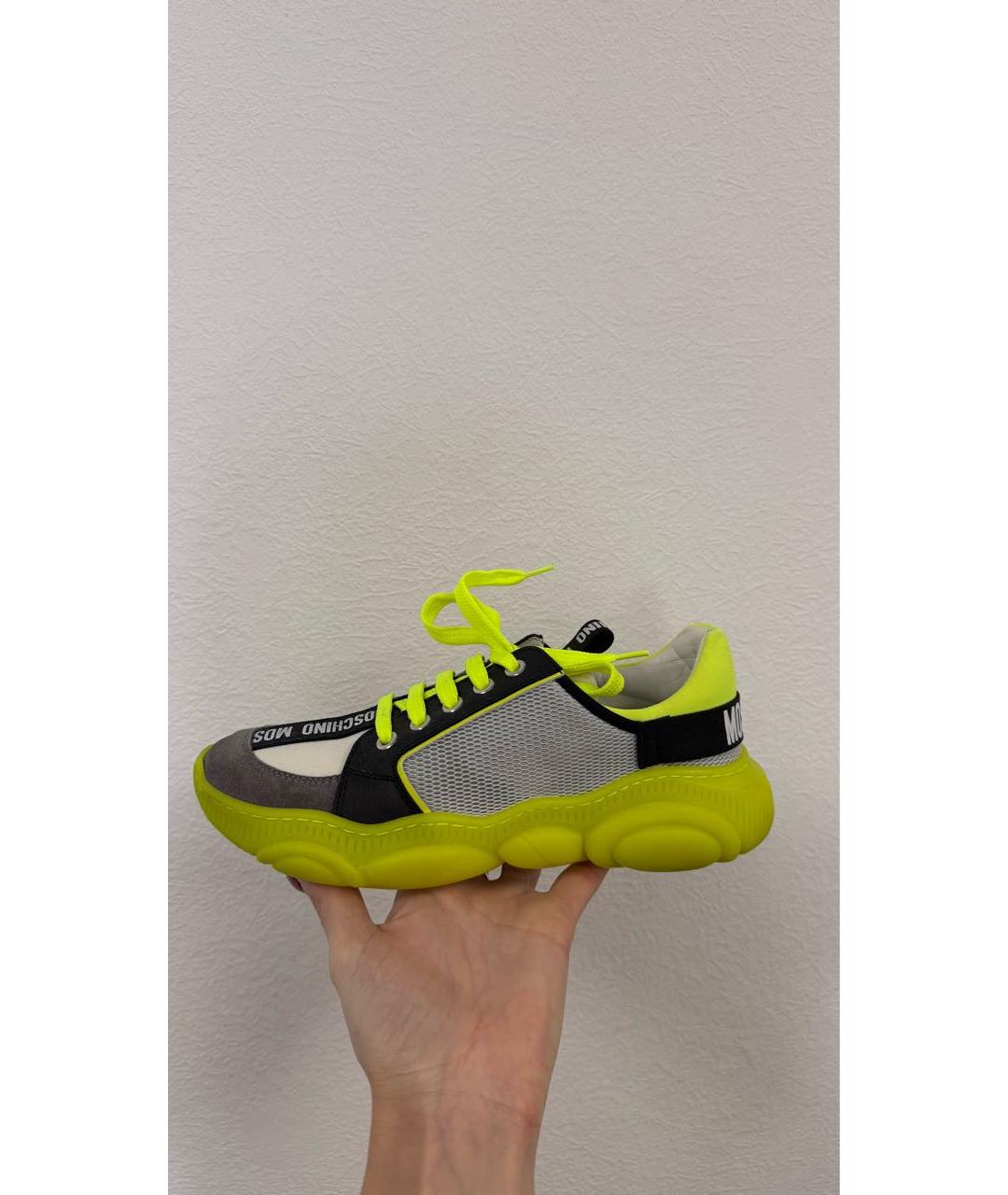 MOSCHINO Салатовые текстильные кроссовки, фото 5