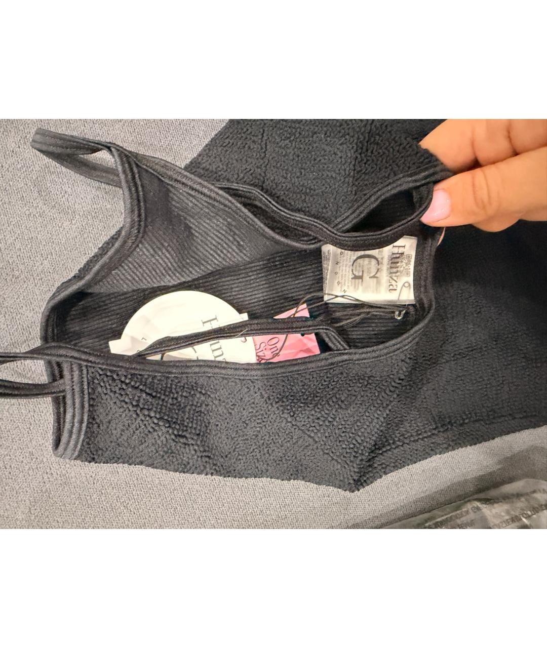 HUNZA G Черный полиамидовый купальник, фото 4