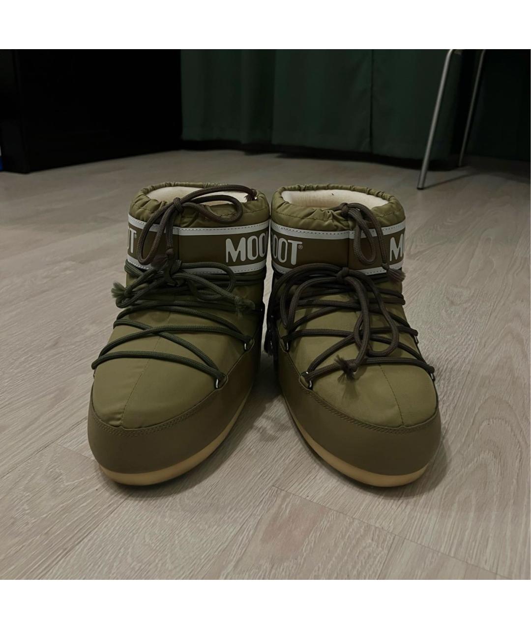 MOON BOOT Хаки текстильные сапоги, фото 2