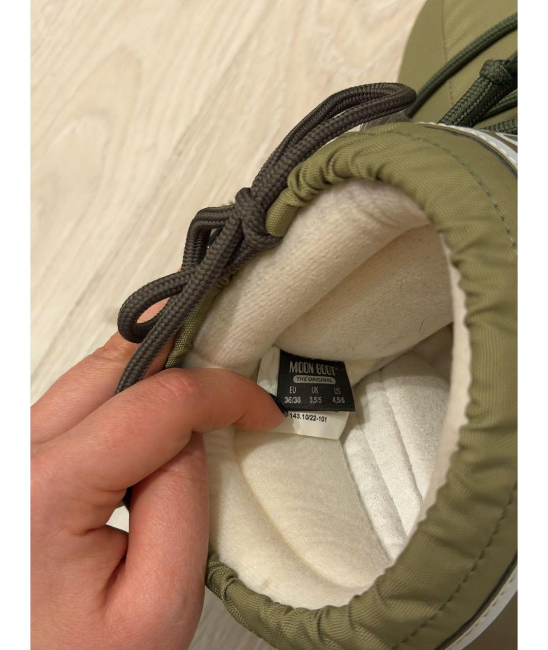 MOON BOOT Хаки текстильные сапоги, фото 5