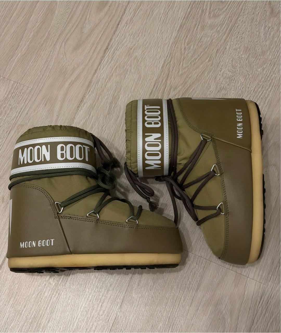 MOON BOOT Хаки текстильные сапоги, фото 6