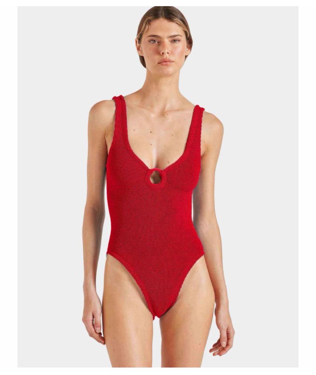 HUNZA G Красный полиамидовый купальник, фото 2