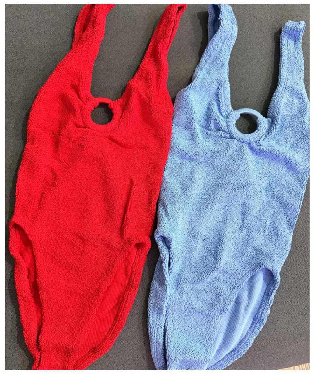 HUNZA G Голубой полиамидовый купальник, фото 3