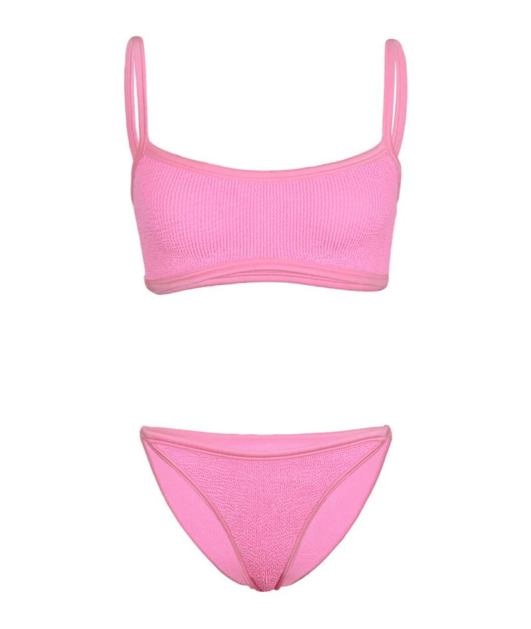 HUNZA G Розовый полиамидовый купальник, фото 1