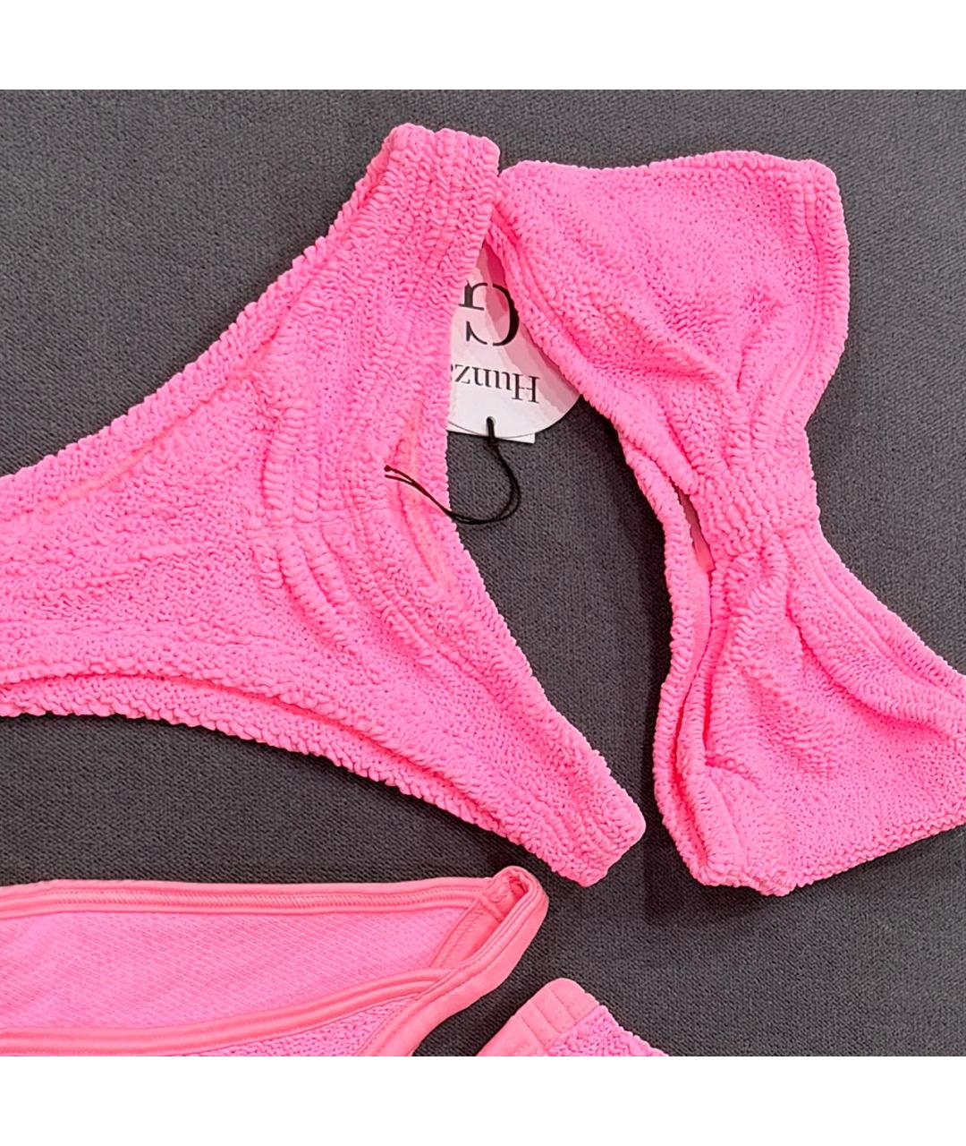 HUNZA G Розовый полиамидовый купальник, фото 5