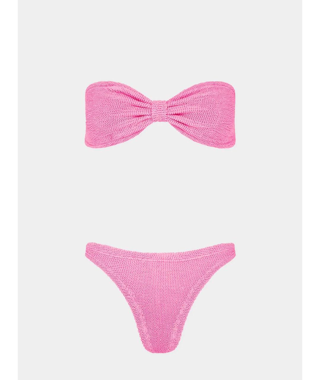 HUNZA G Розовый полиамидовый купальник, фото 7