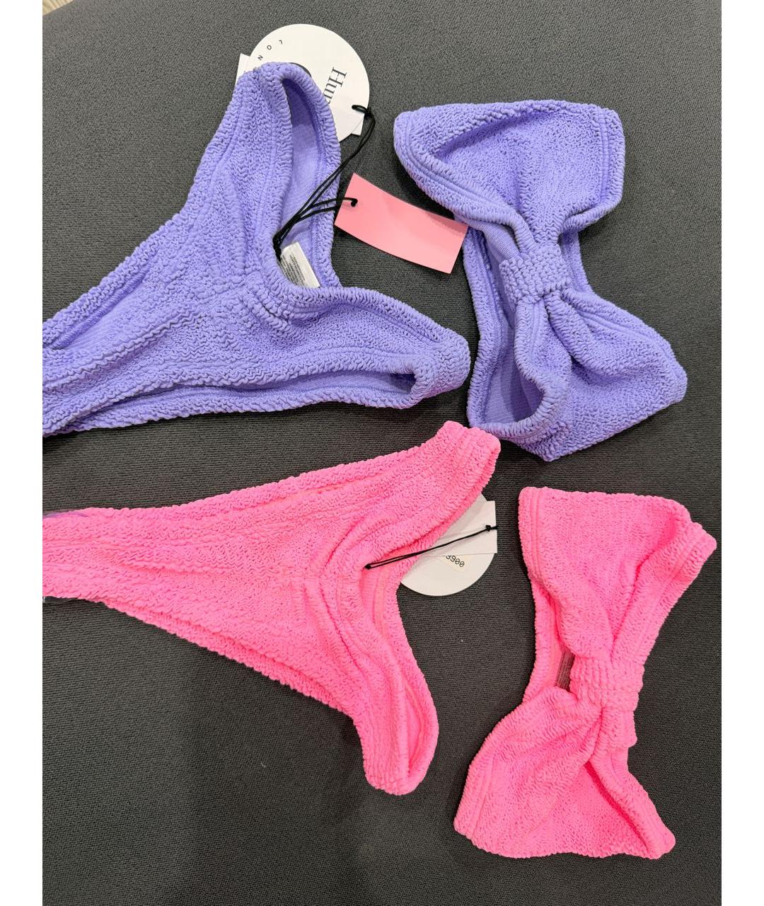 HUNZA G Розовый полиамидовый купальник, фото 4