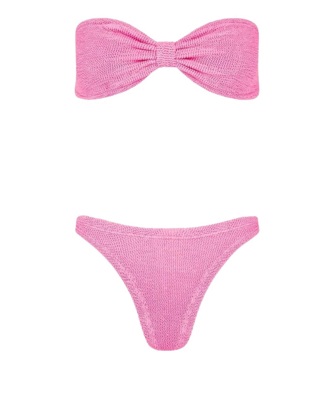 HUNZA G Розовый полиамидовый купальник, фото 1