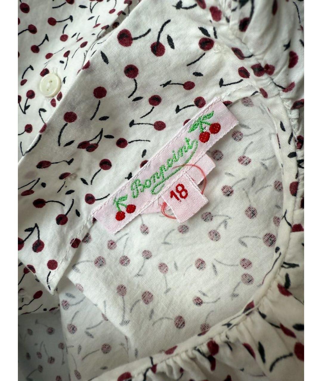 BONPOINT Белая хлопковая блузка для девочек, фото 4