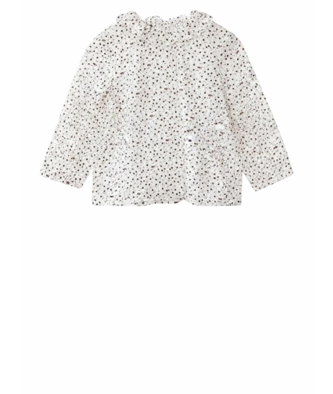 BONPOINT Белая хлопковая блузка для девочек, фото 1