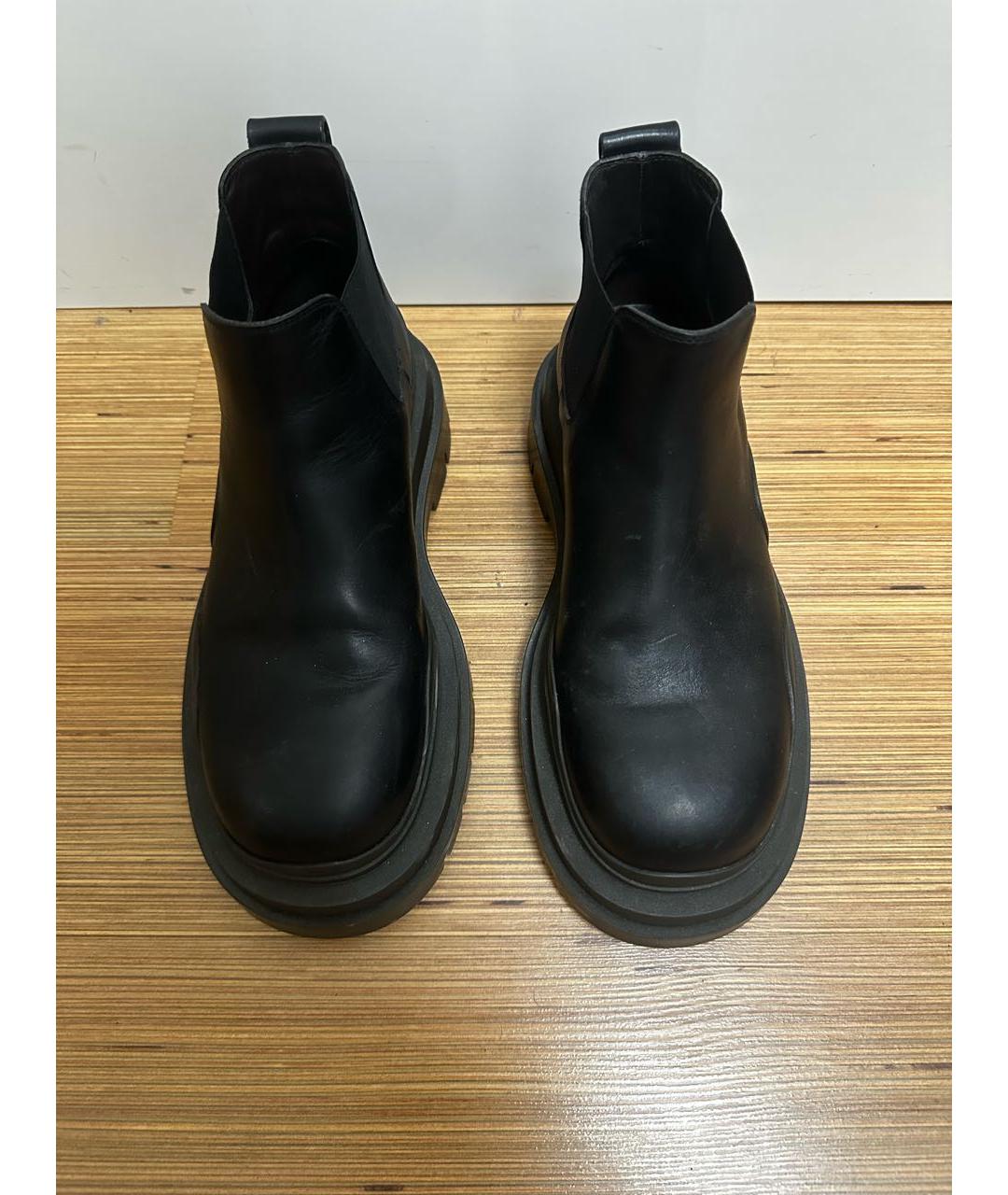 BOTTEGA VENETA Черные кожаные высокие ботинки, фото 2