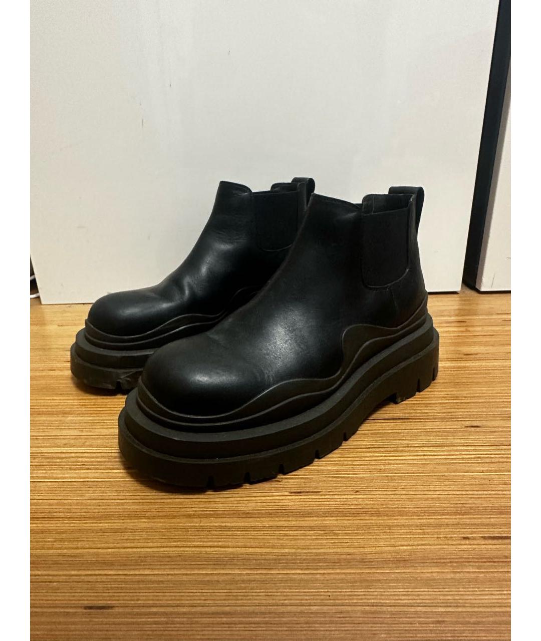 BOTTEGA VENETA Черные кожаные высокие ботинки, фото 5