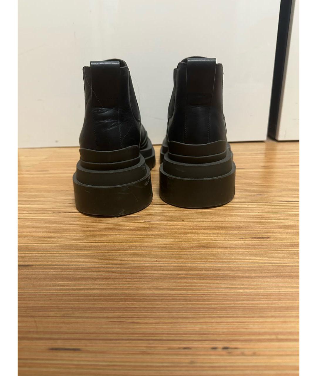 BOTTEGA VENETA Черные кожаные высокие ботинки, фото 4