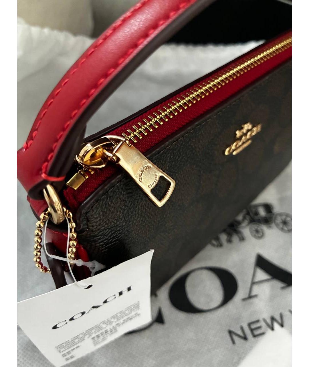 COACH Коричневая сумка с короткими ручками, фото 4