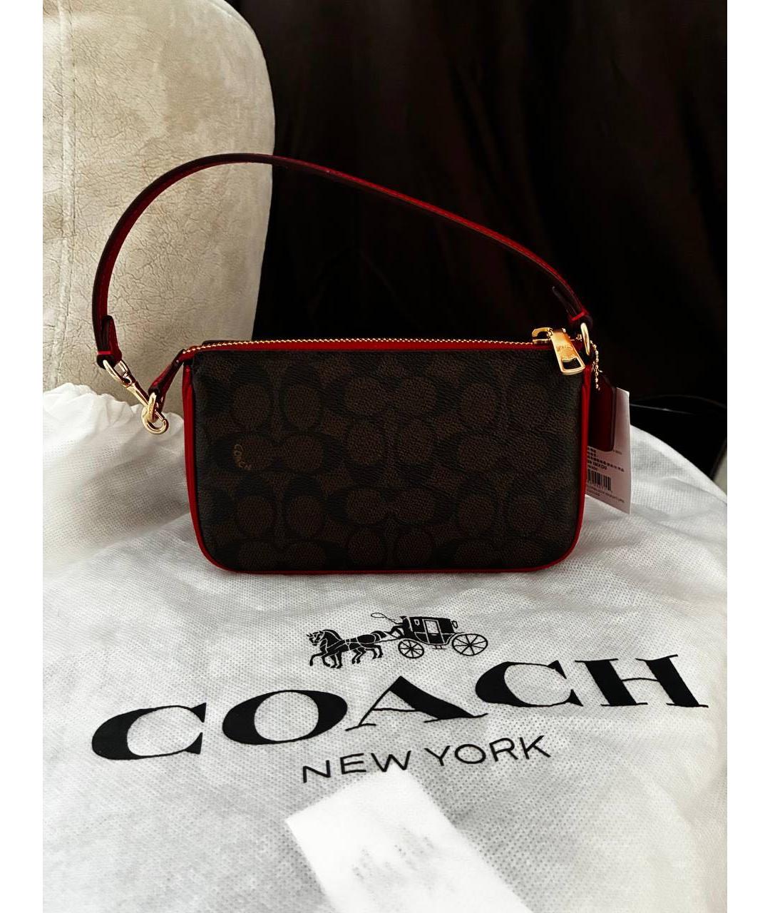 COACH Коричневая сумка с короткими ручками, фото 3