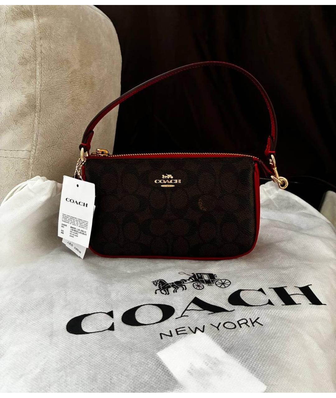 COACH Коричневая сумка с короткими ручками, фото 6