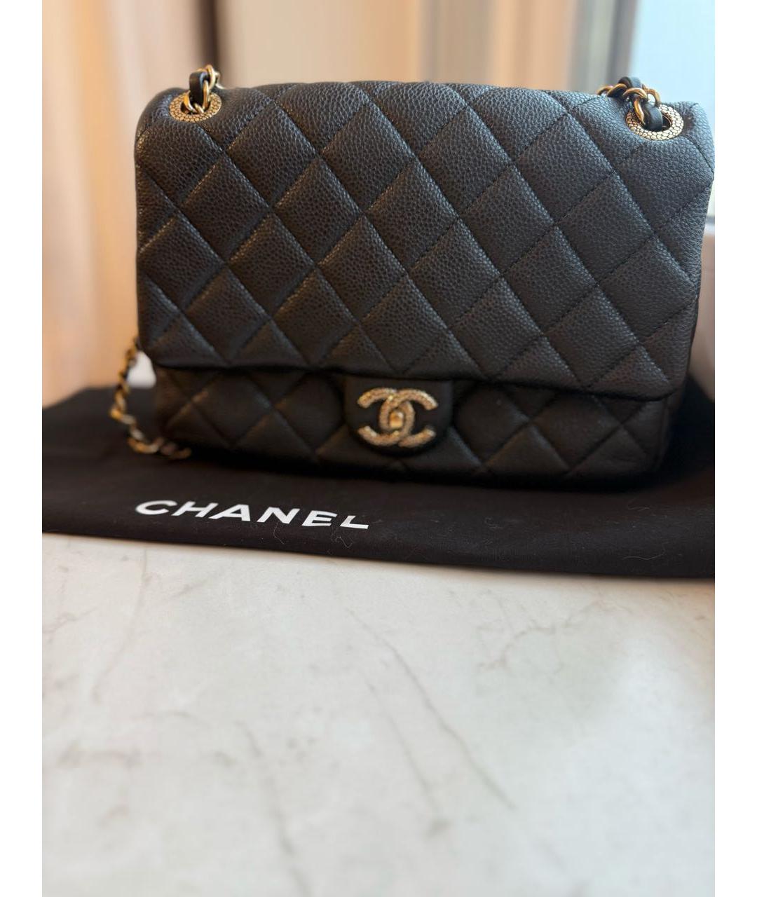 CHANEL Черная кожаная сумка через плечо, фото 8