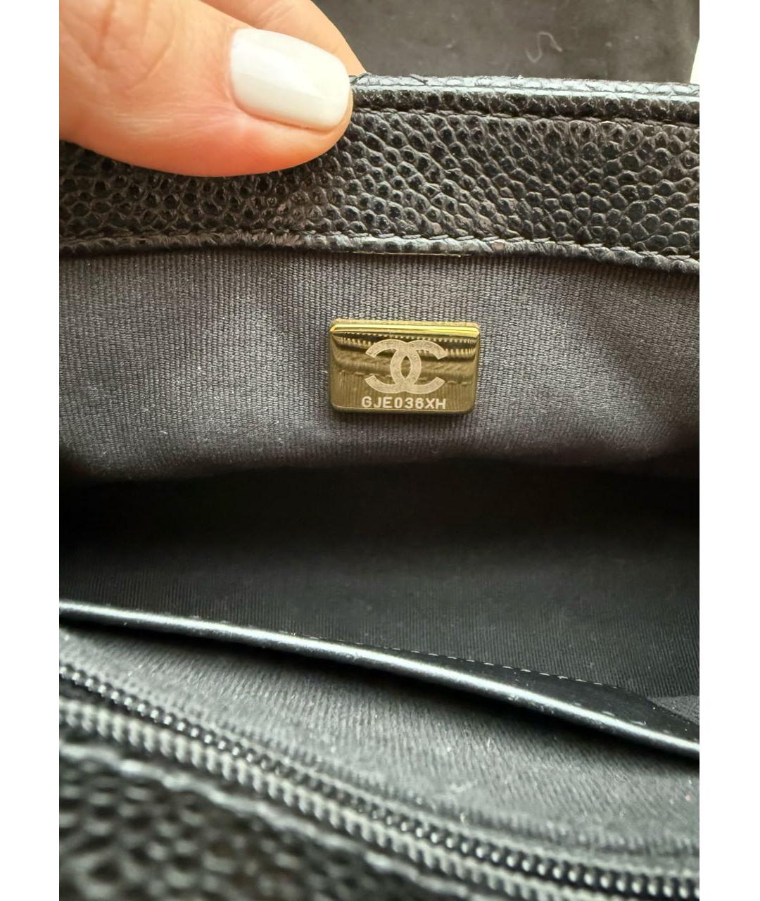 CHANEL Черная кожаная сумка через плечо, фото 6