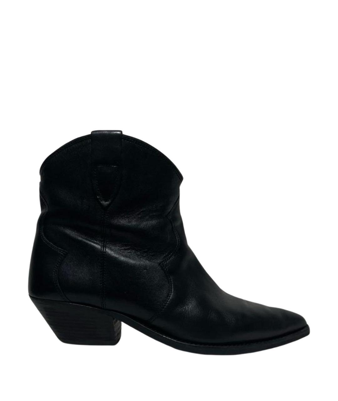 ISABEL MARANT Черные кожаные полусапоги, фото 1